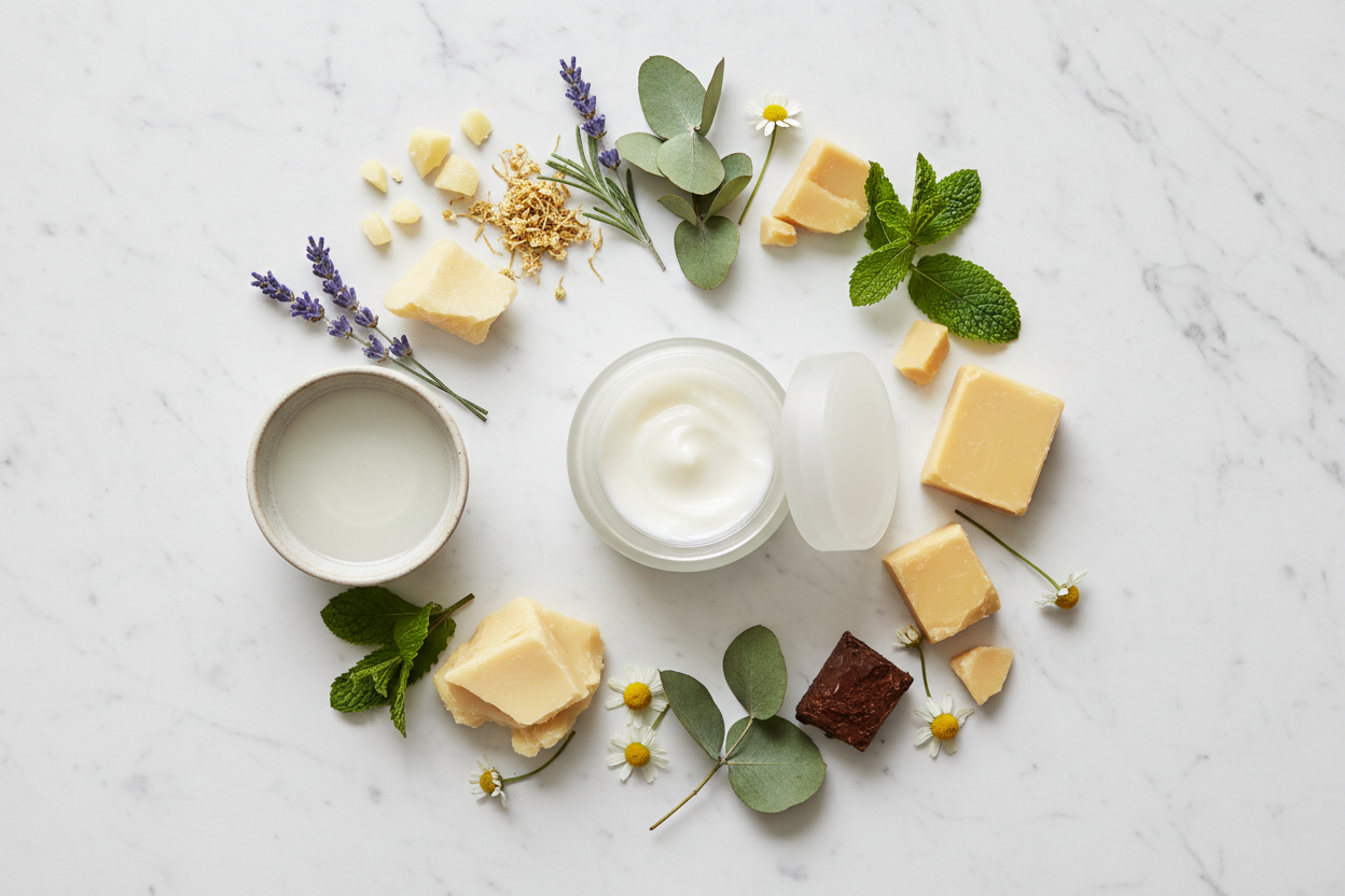 Flat lay with all ingredients