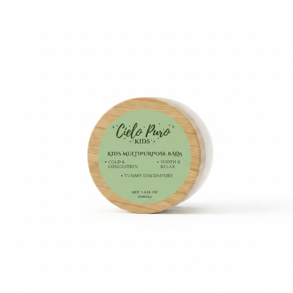 Kids Multipurpose Balm - Label on Bamboo Lid